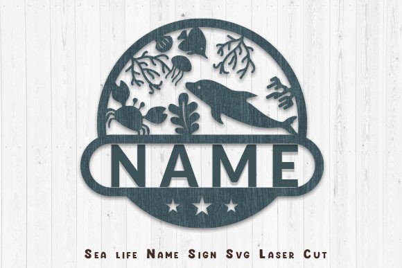 Download Sea Life Room Decor Name Sign Laser Cut - Sign Collection