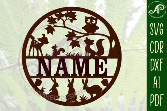 Download Woodland Name Sign SVG Cut File - Sign Collection