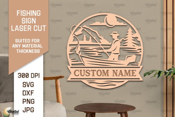 Download Fishing Sign LaserCut. Fishing Decor SVG - Sign Collection