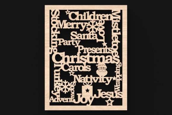 Download Christmas Word Collage Laser Cut Sign - Sign Collection