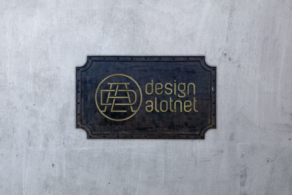 Download Metallic Sign Embossed Logo Mockup - Sign Collection