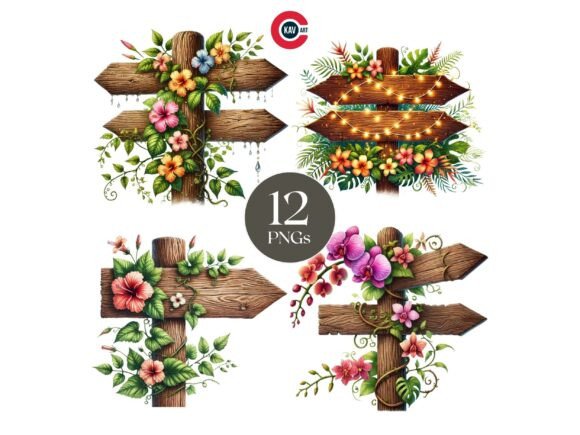 Download Vintage Rustic Wooden Sign Posts Clipart - Sign Collection
