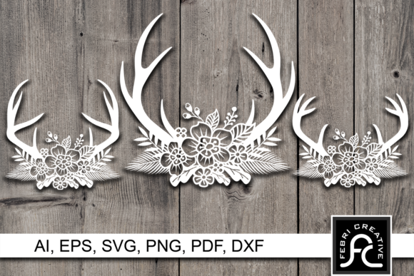 Download Horn Flower Paper Cut Design SVG / DXF - Sign Collection
