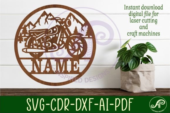 Download Motorcycle Name Sign Svg Laser Cut File - Sign Collection