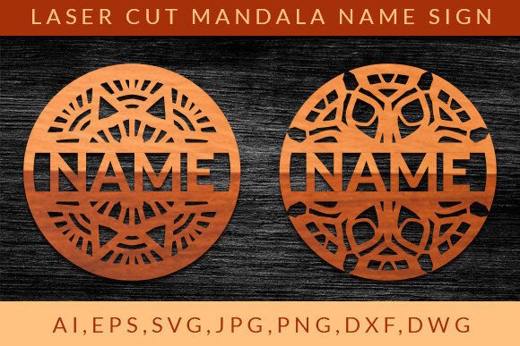 Download Laser Cut Mandala Name Sign Wall Art SVG - Sign Collection