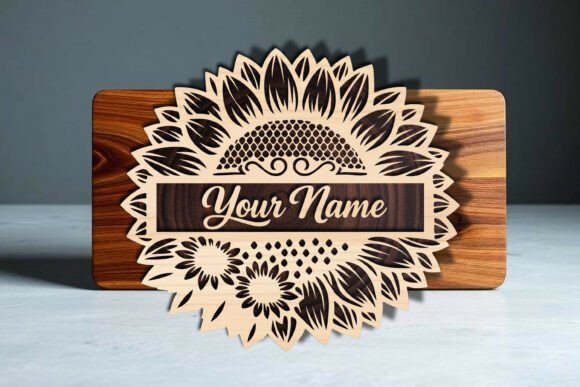 Download Laser Cut Sunflower Name Sign SVG - Sign Collection
