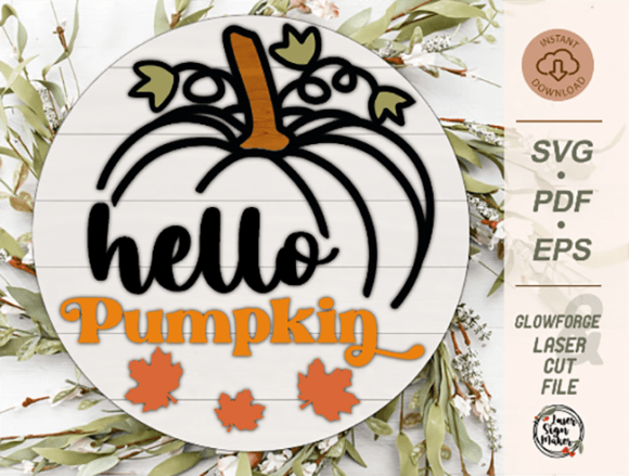 Download Hello Pumpkin Sign SVG, Hello Fall SVG - Sign Collection