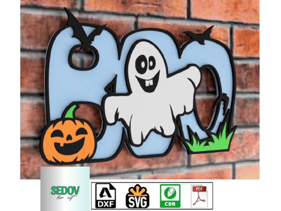 Download Laser Cut Sign BOO 3D Door or Wall Sign - Sign Collection