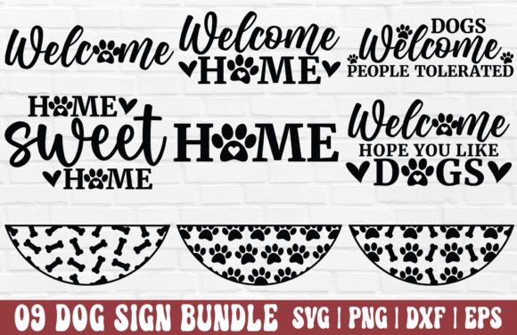 Download Dog Welcome Sign Bundle - Round Sign SVG - Sign Collection