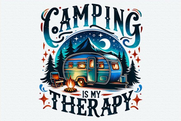 Download Camping is My Therapy RV Travel Design - Sign Collection