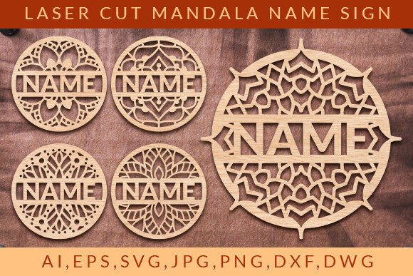 Download Laser Cut Mandala Name Sign Wall Art SVG - Sign Collection