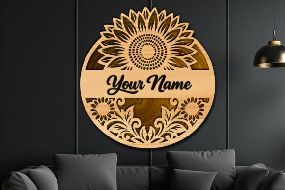 Download Laser Cut Sunflower Name Sign SVG - Sign Collection