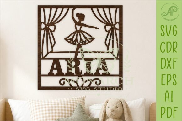 Download Ballerina Square Named Wall Sign or Card - Sign Collection