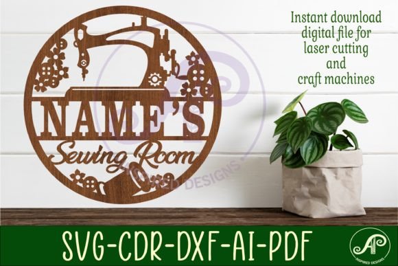 Download Sewing Room Name Sign Svg Laser Cut Temp - Sign Collection