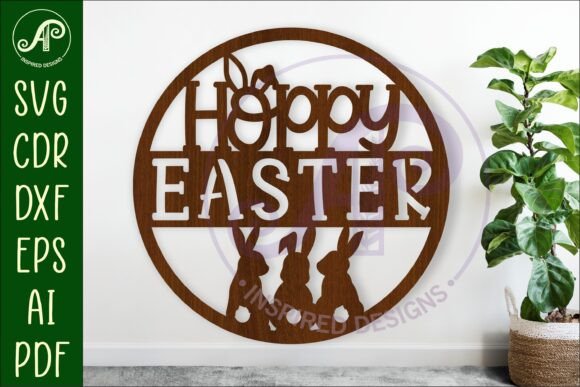 Download Hoppy Easter Wall Art Sign, SVG File. - Sign Collection