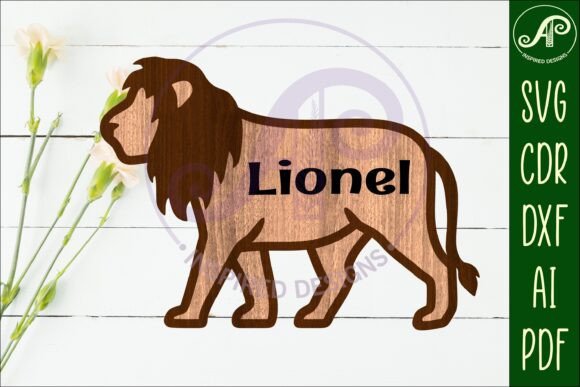 Download Lion Outline Two Layer Name Sign - Sign Collection