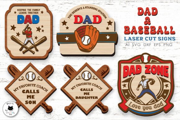 Download Baseball Dad Laser Cut Sign Bundle - Sign Collection