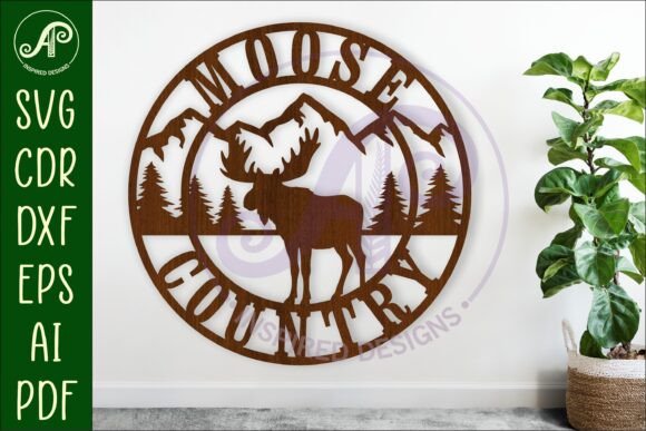 Download Moose Country Wall Art Sign, SVG File. - Sign Collection