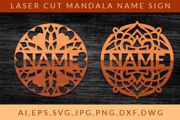 Download Laser Cut Mandala Name Sign Wall Art SVG - Sign Collection