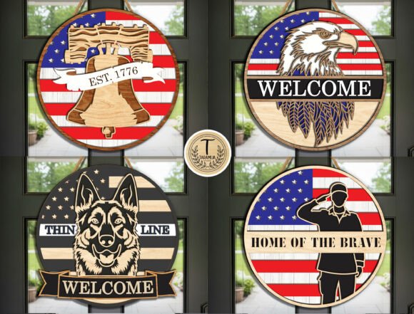 Download Patriotic Welcome Sign SVG Bundle - Sign Collection