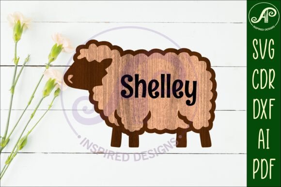 Download Sheep Outline Two Layer Name Sign - Sign Collection