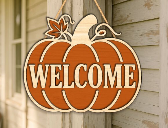 Download Welcome Pumpkin Fall Door Sign - Sign Collection