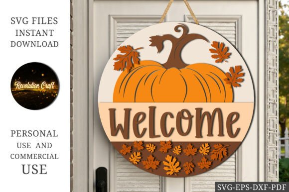 Download Fall Pumpkin Welcome Sign SVG - Sign Collection