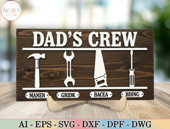 Download Personalized Dad's Crew Tools Sign SVG - Sign Collection