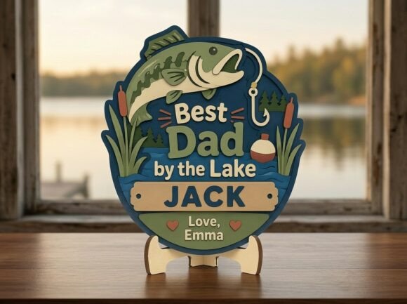 Download Best Dad Fishing Stand Sign Custom File - Sign Collection