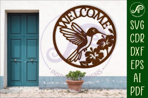 Download Welcome Hummingbird Wall Sign, SVG File. - Sign Collection
