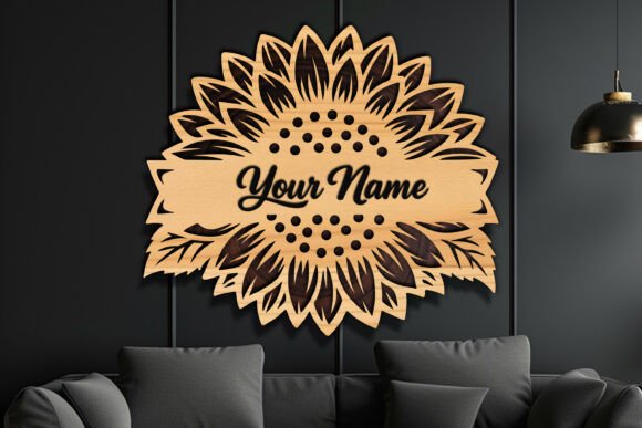 Download Laser Cut Sunflower Name Sign SVG - Sign Collection