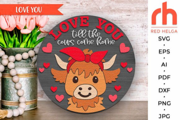 Download Valentine's Day Door Sign, Highland Cow - Sign Collection