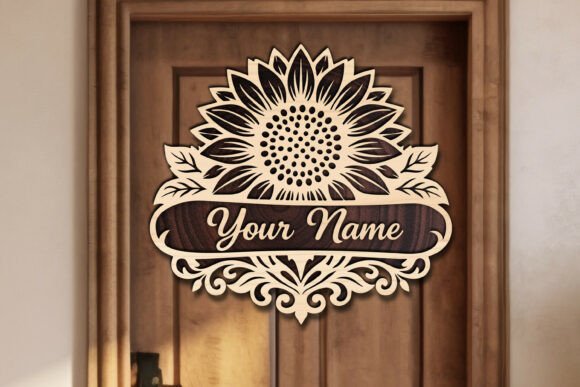 Download Laser Cut Sunflower Name Sign SVG - Sign Collection
