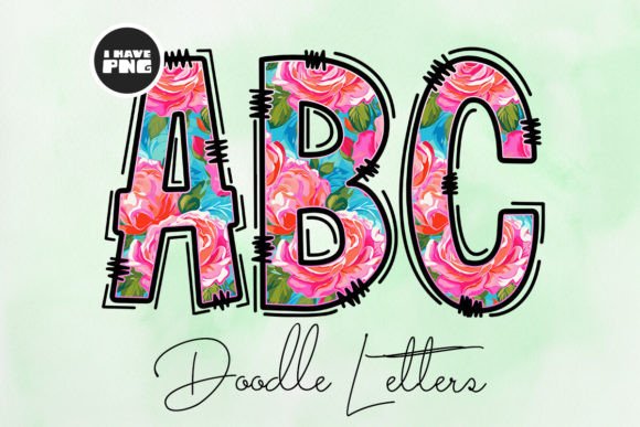 Download Rose Doodle Letters PNG File Sublimation - Letters Collection