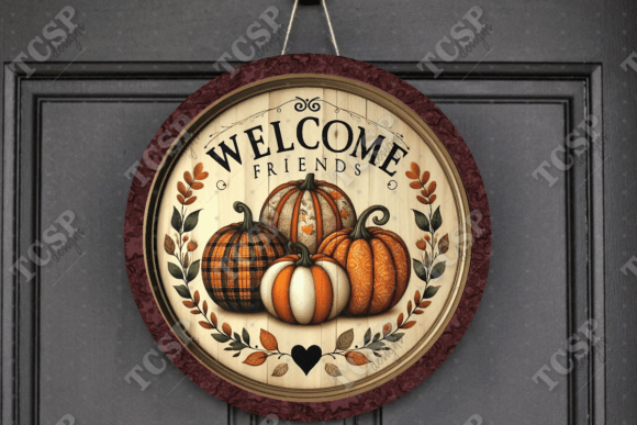 Download Fall Welcome Friends Door Sign - Sign Collection