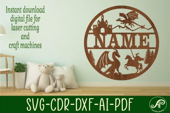 Download Dragon Name Sign SVG Cut File - Sign Collection