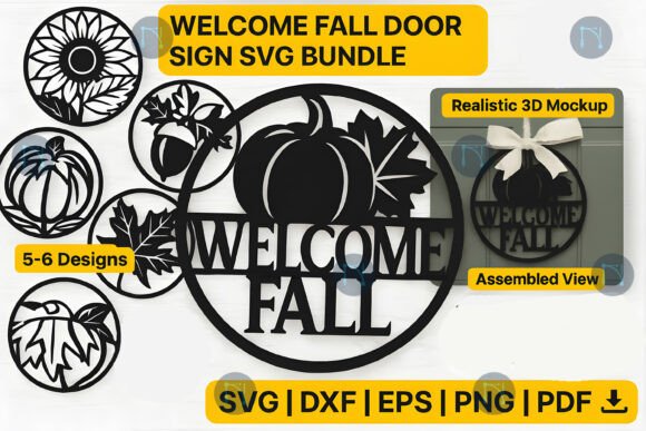 Download Welcome Fall Door Sign SVG Bundle - Sign Collection