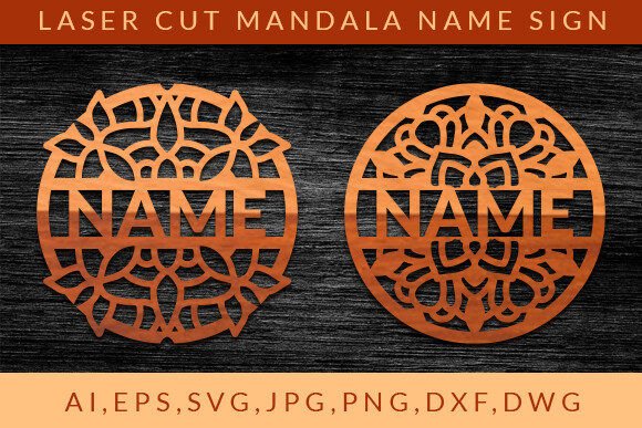 Download Laser Cut Mandala Name Sign Wall Art SVG - Sign Collection