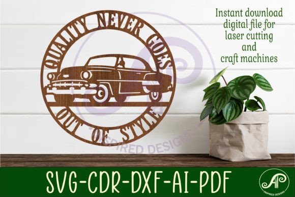 Download Classic Car Wall Sign, SVG File. Vector - Sign Collection