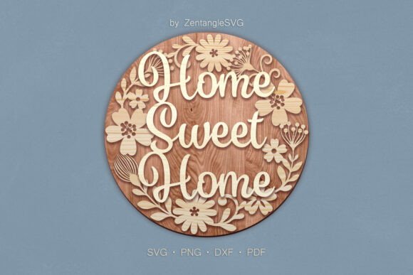 Download Home Sweet Home 3D SVG Laser Cut Sign - Sign Collection