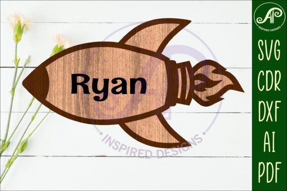 Download Rocket Outline Two Layer Name Sign - Sign Collection
