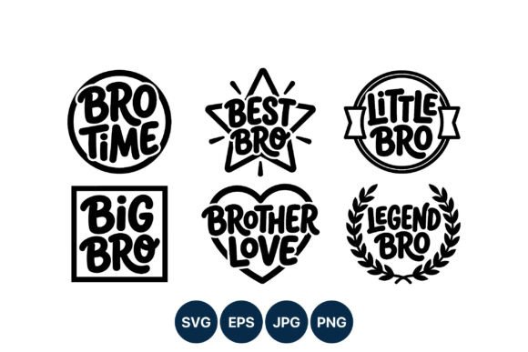 Download Brother Love Script Badges Black and - Premium Resources