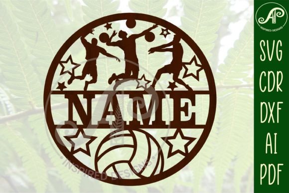 Download Volleyball Male Name Sign SVG Cut File - Sign Collection