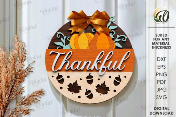 Download Thanksgiving Round Sign Laser Cut - Sign Collection
