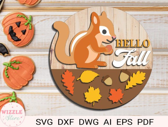 Download Hello Fall Door Sign Lasercut File Svg - Sign Collection