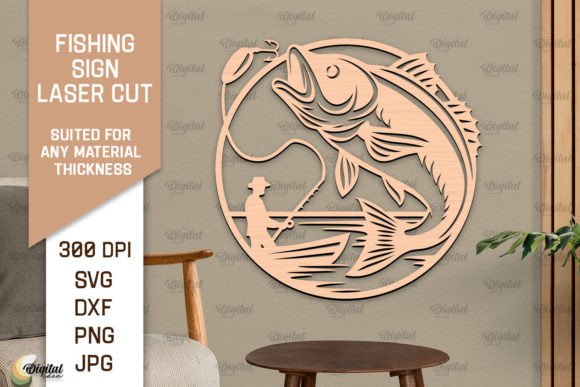 Download Fishing Sign LaserCut. Fishing Decor SVG - Sign Collection