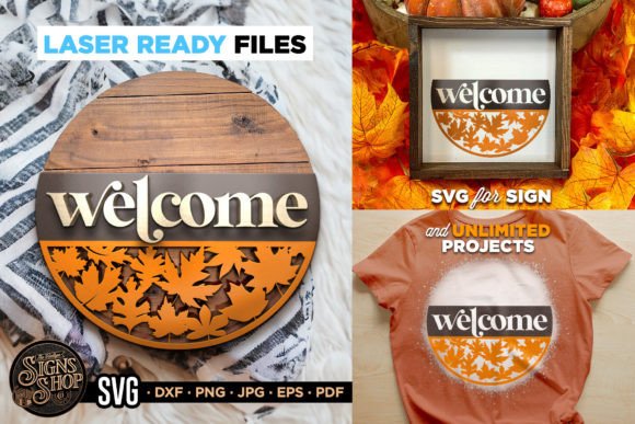 Download Welcome and Fall Leaves | FALL SVG Sign - Sign Collection