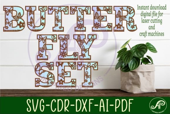 Download Butterfly Alphabet Set 52 Layer Letters - Letters Collection