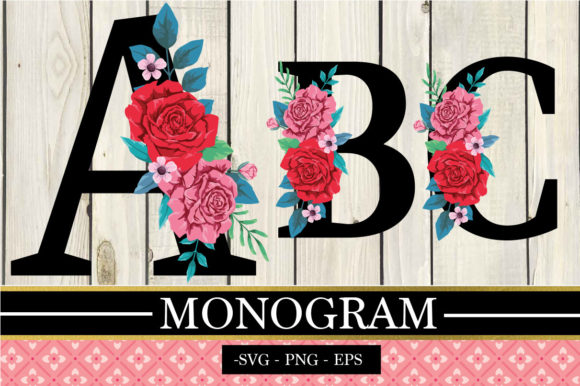 Download Red and Pink Rose  Monogram Letters - Letters Collection