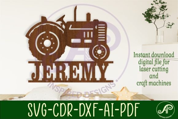 Download Old Tractor Name Sign Svg Laser Cut File - Sign Collection